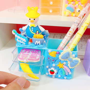 Cutie de depozitare pentru pixuri, din plastic, dreptunghiulară, cu logo tipărit, potrivită pentru cadou
