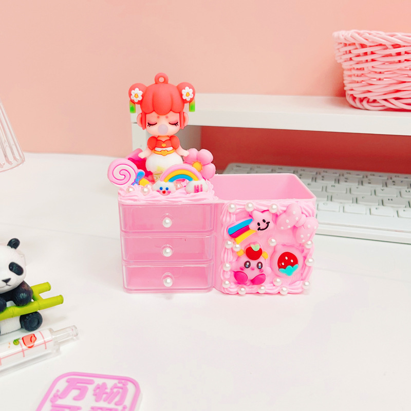 Cutie de depozitare pentru pixuri, din plastic, dreptunghiulară, cu logo tipărit, potrivită pentru cadou