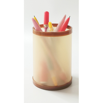 Suport pentru pixuri în stil japonez și coreean – cutie de depozitare din plastic, DIY creativ, formă rotundă PP, imprimare logo, personalizare, model 12589