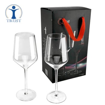Set čaša za vino Jingjian, staklo, moderni stil, otisnut logotip, set od 2 čaše