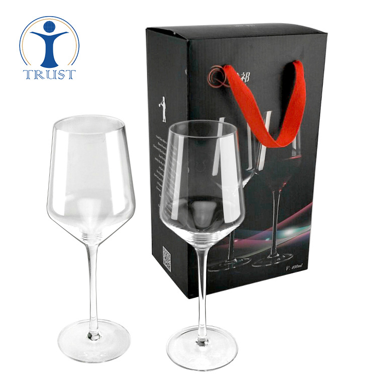 Set čaša za vino Jingjian, staklo, moderni stil, otisnut logotip, set od 2 čaše