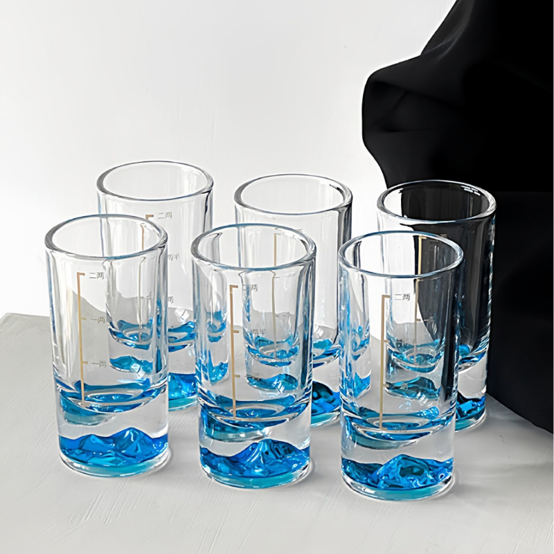 Set šalice za shot od tvrđenog stakla, moderni minimalistički stil, prva klasa, kod G9057