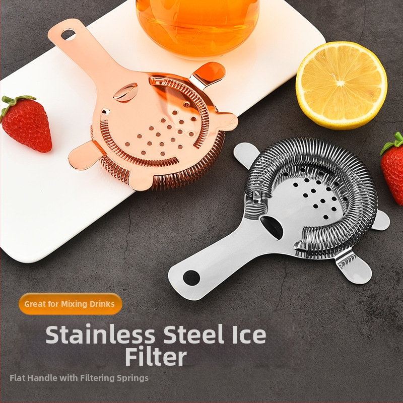 Неръждаема стомана коктейлна цедка за бар – филтрация, Plum Blossom Ice Filter, възможност за печат на лого, персонализиране