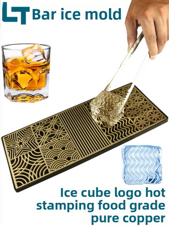 Forma na ľadové kocky pre bar s reliéznym vzorom a textúrou loga — PP materiál