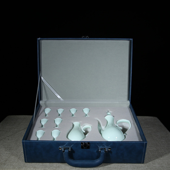 Qingjing keramički set za vino s posudom za vino, dispenzerom za vino i osam čaša – kineski stil, 10 komada, vrhunska kvaliteta