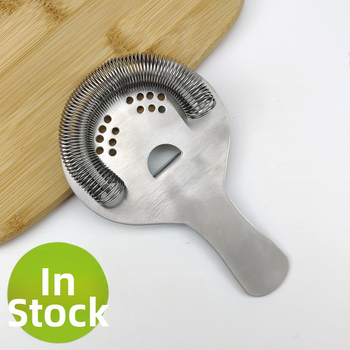 Profesionálny filter na ľad pre koktaily z nehrdzavejúcej ocele 430, s držiakom, moderne minimalistický štýl, hmotnosť 121 g