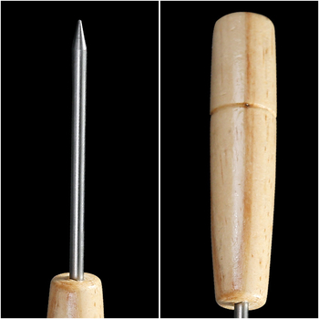 Jégkészítő eszköz rozsdamentes acél fejjel és tölgyfa nyéllel; bárjég-zúzó eszköz jég aprításához és a fagyasztó kiolvasztásához