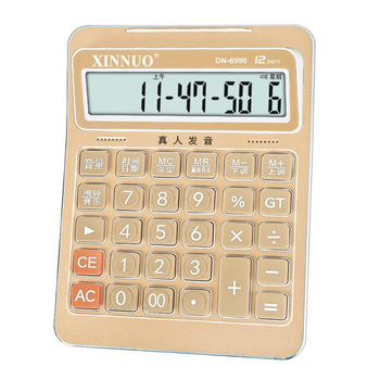 Valós emberi kiejtéssel rendelkező hangalapú számológép, pénzügyi iroda használatra, 12 számjegy kijelzővel, többfunkciós