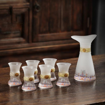 Stakleni set za liker sa zvonolikim čašama, boca vina s morskom temom Tianya, poklon kutija, uključuje posudu i šest čaša