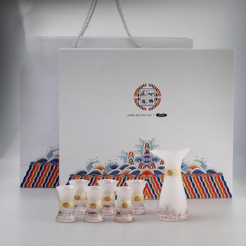 Stakleni set za liker sa zvonolikim čašama, boca vina s morskom temom Tianya, poklon kutija, uključuje posudu i šest čaša