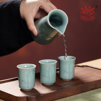 Set za vino Longquan Celadon — keramika, moderni minimalistički stil, moguć tisk loga, 8 setova, pakiranje 35