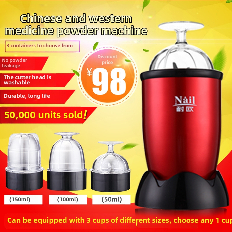 Mali kućni električni mljevenik za tablete, žitarice i biljna sredstva — stroj za mljevenje praha, 220 W, 110–240 V, 22 000 okr/min, posuda od nehrđajućeg čelika
