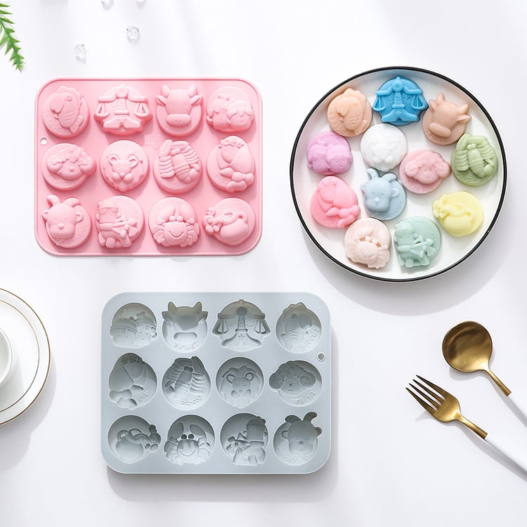 Silikonska kalupa za pečenje s 12 konstelacijskih oblika, nepravilan oblik, za kolače i čokoladu, masovno pakiranje, licencirana privatna etiketa