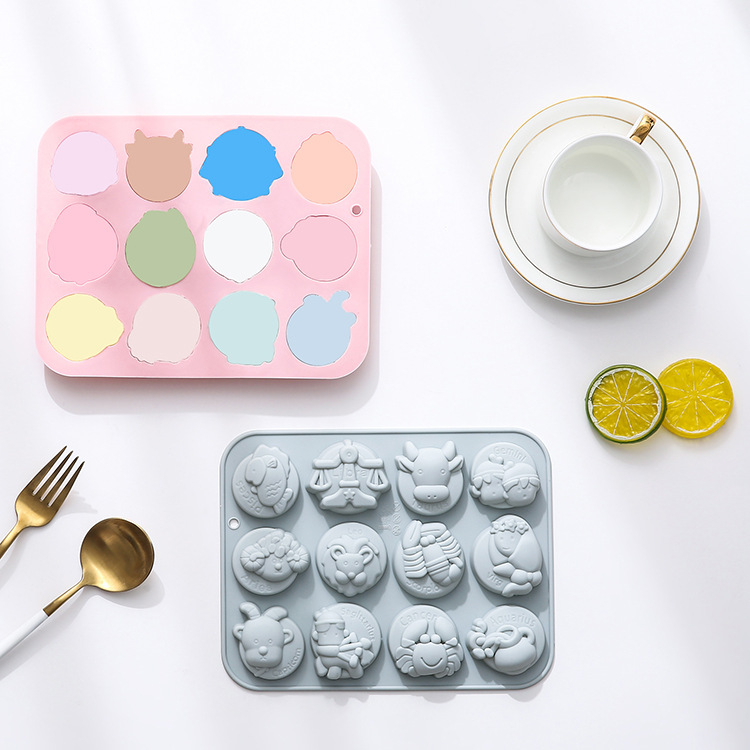 Silikonska kalupa za pečenje s 12 konstelacijskih oblika, nepravilan oblik, za kolače i čokoladu, masovno pakiranje, licencirana privatna etiketa