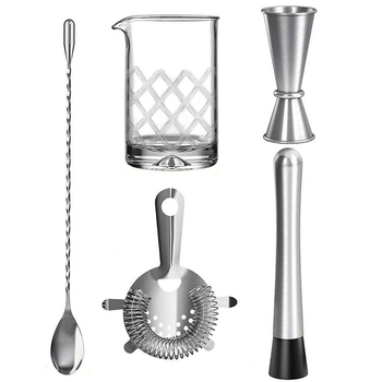 Set posuđa za vino, 5-dijelni stakleni bar set, Cool Gold, moderan jednostavan stil