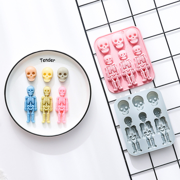 Formă de silicon pentru prăjituri, temă craniu, formă neregulată, pentru coacere