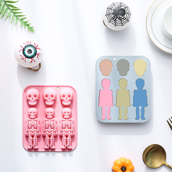 Formă de silicon pentru prăjituri, temă craniu, formă neregulată, pentru coacere