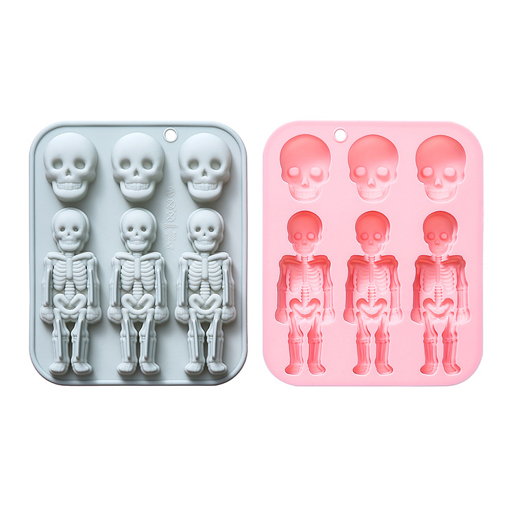 Formă de silicon pentru prăjituri, temă craniu, formă neregulată, pentru coacere