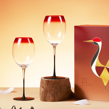  Kristály Bordó vörösboros pohár, készlet, modern egyszerű dizájn, papírdobozos csomagolás, logónyomás lehetséges