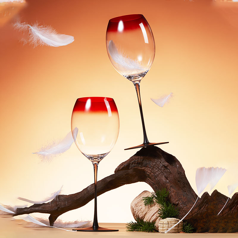  Kristály Bordó vörösboros pohár, készlet, modern egyszerű dizájn, papírdobozos csomagolás, logónyomás lehetséges