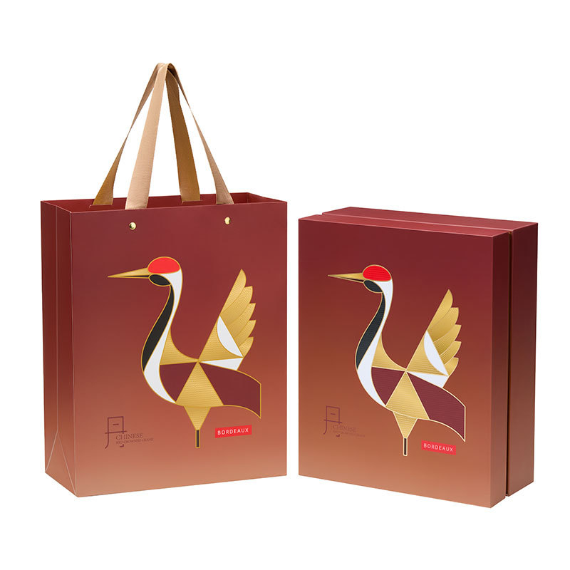  Kristály Bordó vörösboros pohár, készlet, modern egyszerű dizájn, papírdobozos csomagolás, logónyomás lehetséges