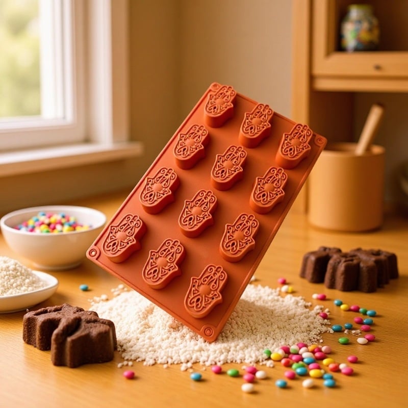 Set de 12 forme din silicon, în formă de bufniță, pentru prăjituri, ciocolată și fursecuri