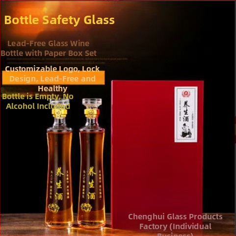 Kryštálové sklenené fľaša, 580 g, značka Independence, čínskeho štýlu, balené v krabici, uvedenie na trh Zima 2023