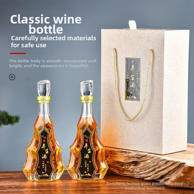 Kryštálové sklenené fľaša, 580 g, značka Independence, čínskeho štýlu, balené v krabici, uvedenie na trh Zima 2023