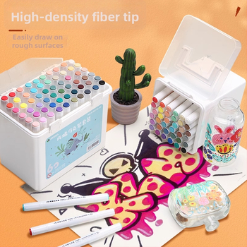 Dvostranični akrilni marker s 8 boja, vodena osnova, za djecu, s osnovnim pakiranjem