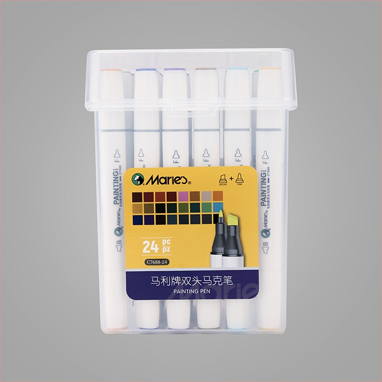 Dvostranični akrilni marker s 8 boja, vodena osnova, za djecu, s osnovnim pakiranjem