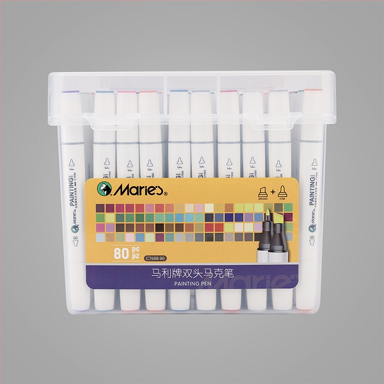 Dvostranični akrilni marker s 8 boja, vodena osnova, za djecu, s osnovnim pakiranjem