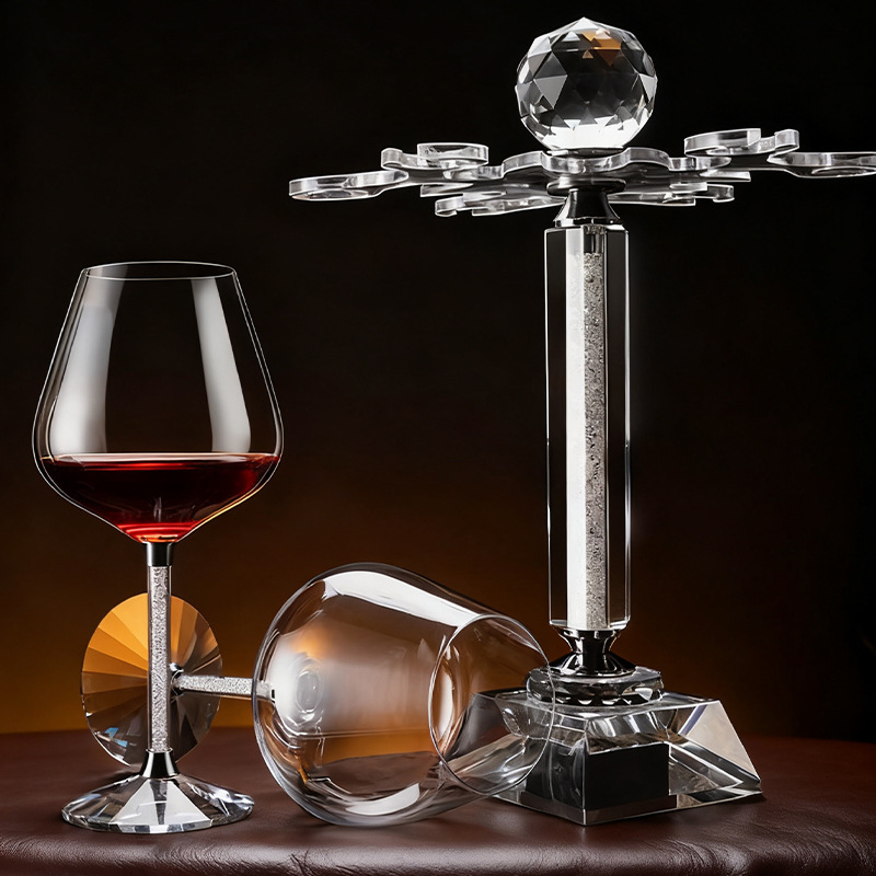 Ólommentes kristályból készült borospohár-készlet, kapacitás 501–600 ml, modern egyszerű stílus