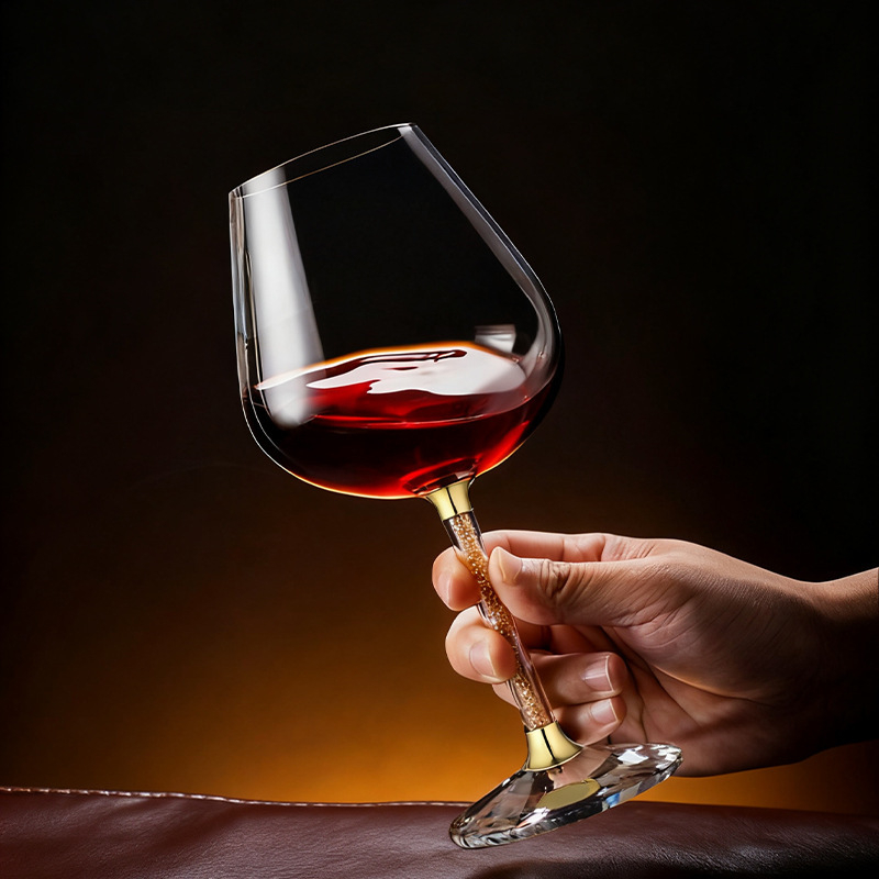 Ólommentes kristályból készült borospohár-készlet, kapacitás 501–600 ml, modern egyszerű stílus