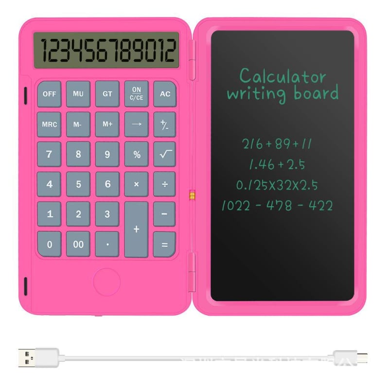 Angmi Tudományos számológép író tábla, ABS ház, 12 jegyű LCD kijelző, gombos elemről működik, logó nyomtatás elérhető