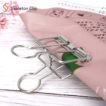 304 rozsdamentes acélból készült üreges kivitelű dokumentumklipsz, hosszú farokkal