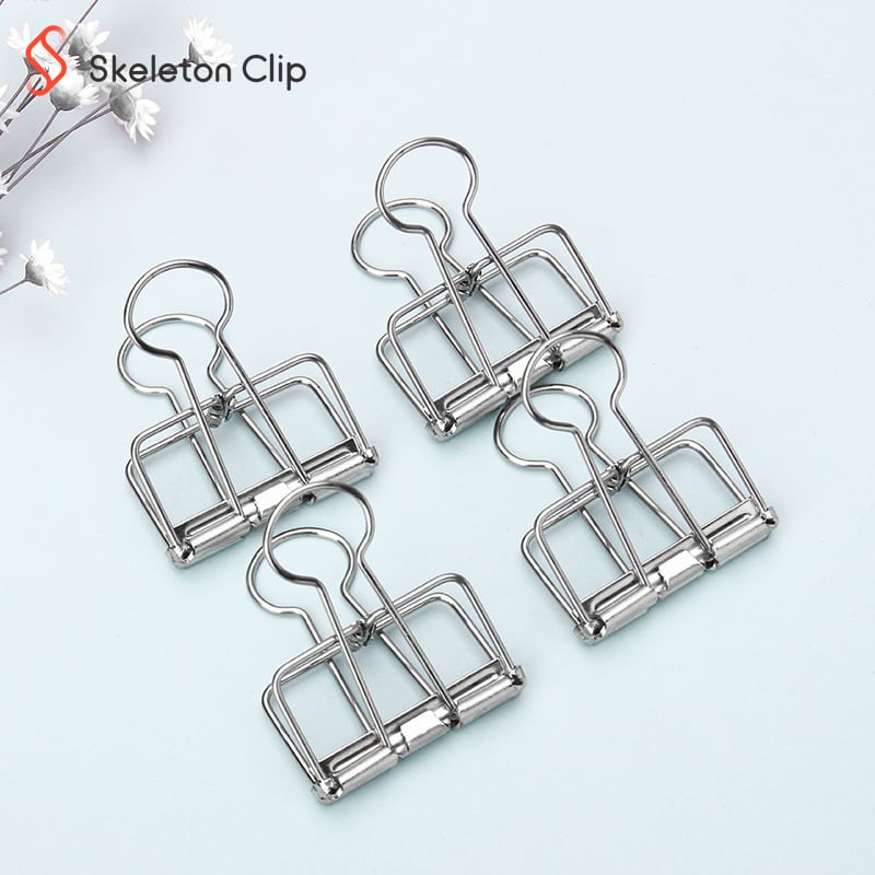 304 rozsdamentes acélból készült üreges kivitelű dokumentumklipsz, hosszú farokkal