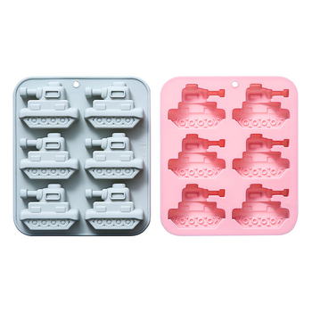 Hat rekeszes szilikon süteményforma tank alakú