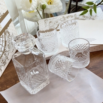 Premium kristalno-stakleni set čaša za viski u poklon kutiji, lagani luksuzni retro stil, 5 komada, 20 komada u paketu