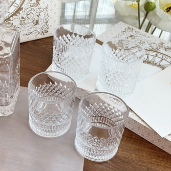 Premium kristalno-stakleni set čaša za viski u poklon kutiji, lagani luksuzni retro stil, 5 komada, 20 komada u paketu