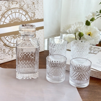 Premium kristalno-stakleni set čaša za viski u poklon kutiji, lagani luksuzni retro stil, 5 komada, 20 komada u paketu