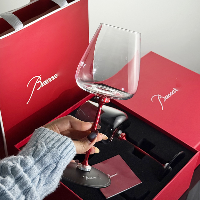 Čaša za crveno vino od kristalnog stakla, set od 2, kapacitet 401–500 ml, stil lagan luksuz, mogućnost personalizacije uz tiskanje logotipa