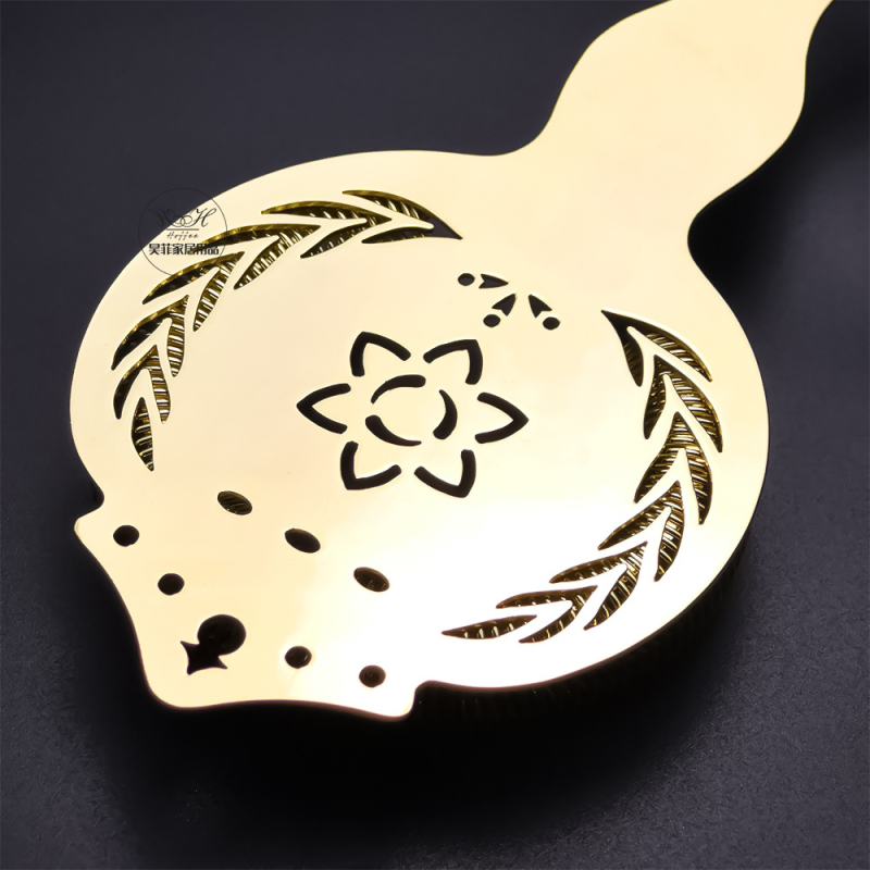 HOFFEE žlica za filtriranje leda - nehrđajući čelik, prilagodljiva s logom, separator za led, model 2024