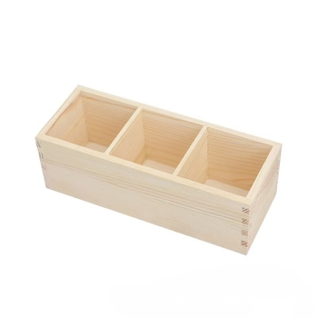 Drvena kutija za markerice sa pregradama, bez poklopca, 9×9×8 cm, podrijetlo Shandong