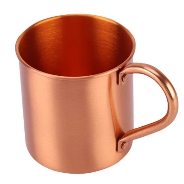 Bakrena Moscow Mule čaša za koktele, moderni minimalistički dizajn, ispisano logo, 150 g
