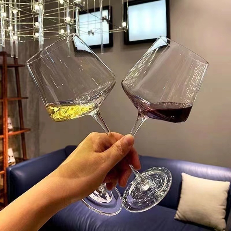 Staklena čaša za vino, ručna izrada, retro stil luksuza