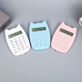 Υπολογιστής Αριθμητικής με σχήμα γάτας και αυτιά, πλαστικός, μοντέλο 12536, 8 ψηφίων, βάρος 112 γρ.