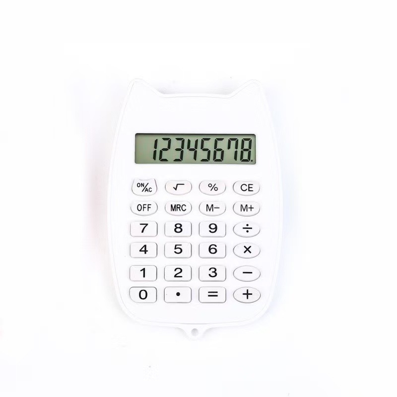 Υπολογιστής Αριθμητικής με σχήμα γάτας και αυτιά, πλαστικός, μοντέλο 12536, 8 ψηφίων, βάρος 112 γρ.