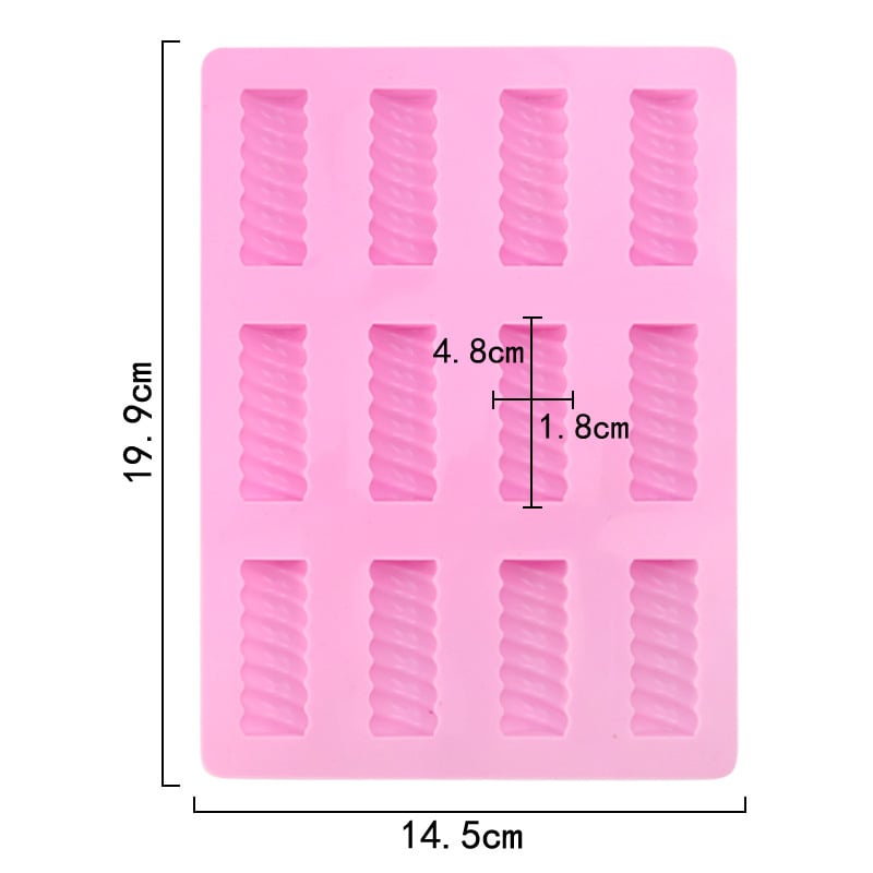 Formă din silicon cu spirală pentru coacere, set de 12 bucăți pentru ciocolată și biscuiți, DIY patiserie