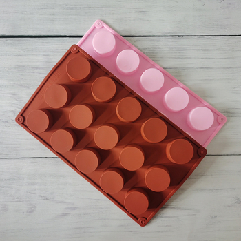 Set din silicon – 15 bucăți, forme cilindrice pentru mousse, deserturi, prăjituri, înghețată, batoane și bomboane