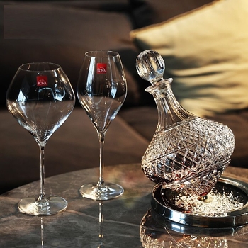 Ólommentes kristályüveg dekantőr kupakkal — európai luxus retro stílus, kapacitás 1–100 ml